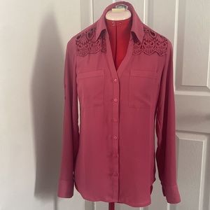 Express magenta Portofino blouse size s/p